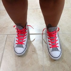 Blingy Silver/Pink/White Converse